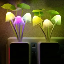 BEIAIDI Cartoon Mushroom Rabbit Led Night Light Wall Socket Atmosphere Sensor Light Novelty Children Baby Kids’ Bedside Lamp