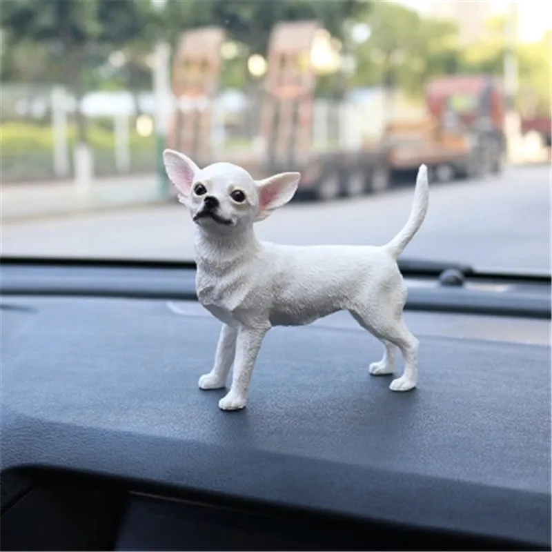 Моделирование животных милый щенок чихуахуа собака творческий домашний Декор Фигурка Коллекционная модель игрушки 12 см коробка подарок P1071