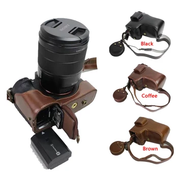 

New Luxury Pu Leather Camera Case Bag For Sony ILCE-9 A9 With Strap Open Battery Design +Mini Pouch