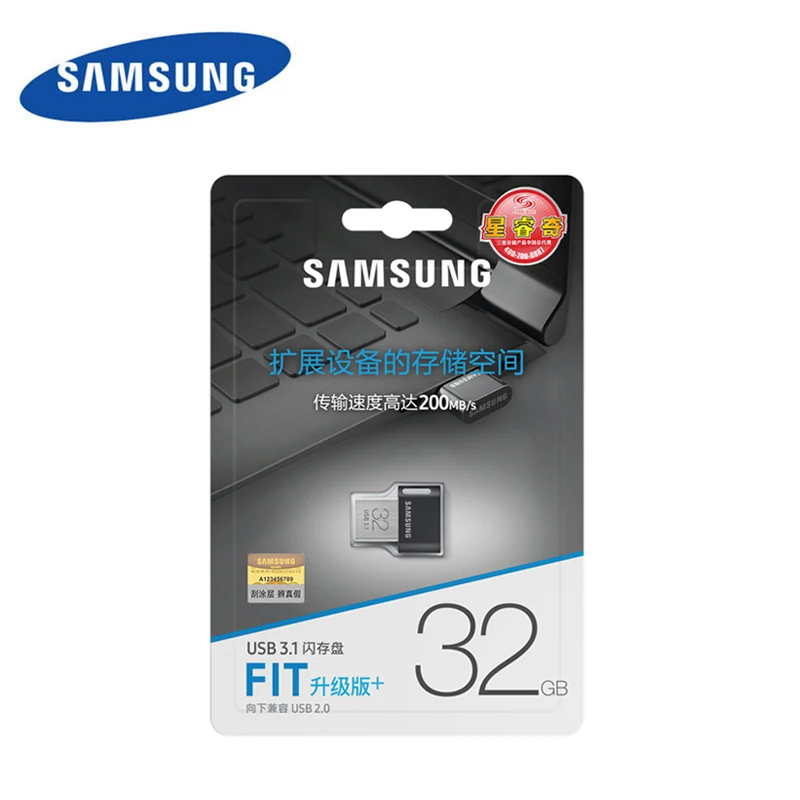 SAMSUNG USB3.1 флеш-накопитель FIT Plus Pendrive 128 ГБ 32 ГБ 64 Гб 256 Гб карта памяти, Флеш накопитель, крошечный Usb Memoria Disk