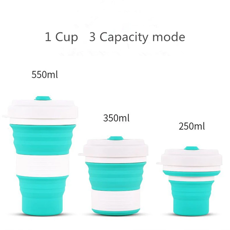 /& Outdoors Collapsible Silicone Cup Drinking Mug Coffee Cups Kitchen /& Dining