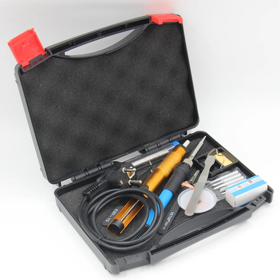 RIESBA 60W EU plug Adjustable Temperature Electric Soldering Iron Welding Iron tool box setin