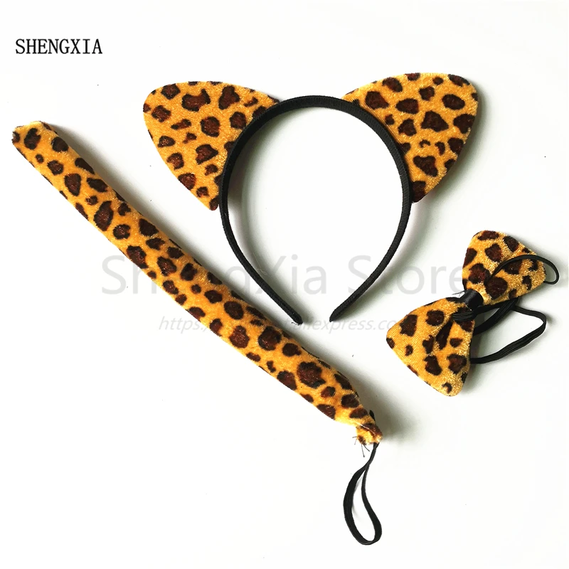 

New holiday party tiger headband three piece Halloween Easter children's day collar end bar atmosphere performance props