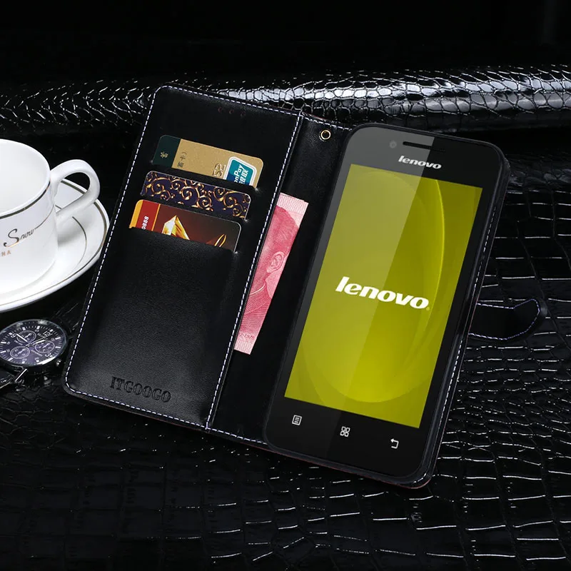 Itgoogo для lenovo A319 чехол Роскошный кожаный флип защитный телефона задняя