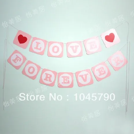 

Free Shipping 1 X LOVE FOREVER Banner Hanging Garland Wedding Banner Party Decorations