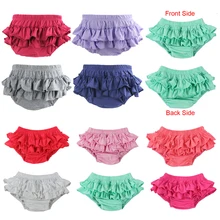Хлопковые детские подгузники с рюшами, детские шаровары, 12 цветов, детские шорты с рюшами, подгузники