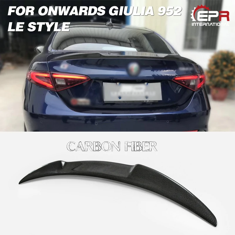 

Car-styling For Alfa Romeo 2017 On Giulia 952 LE Style Carbon Fiber Rear Spoiler Glossy Finish Trunk Wing Fiber Splitter Lip Kit