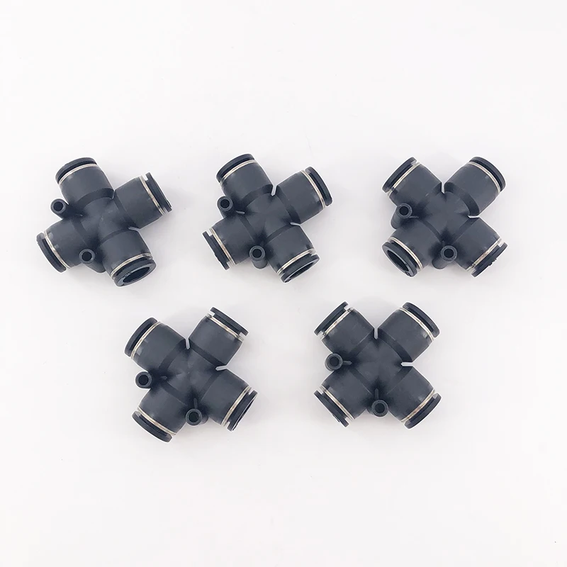 Pneumatic quick connector PZA1/4 1/2 3/8 5/32 5/16 plastic cross four-way inch air pipe insertion | Обустройство дома