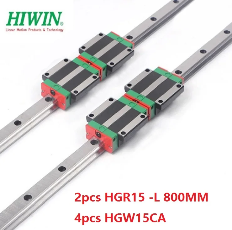100% оригинальная линейная направляющая Hiwin HGR15 L 800 мм + 4 шт. HGW15CA HGW15CC блок фланцевой