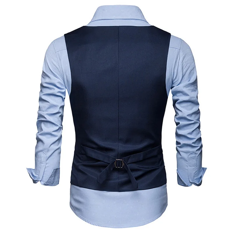 Новая мужская жилетка для мужчин приталенная мужская жилетка, костюм жилет Homme Повседневная Формальная деловая куртка без рукавов