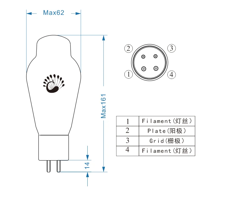 2 шт. PSVANE 300B-TII DIP HIFI трубка 300B 300