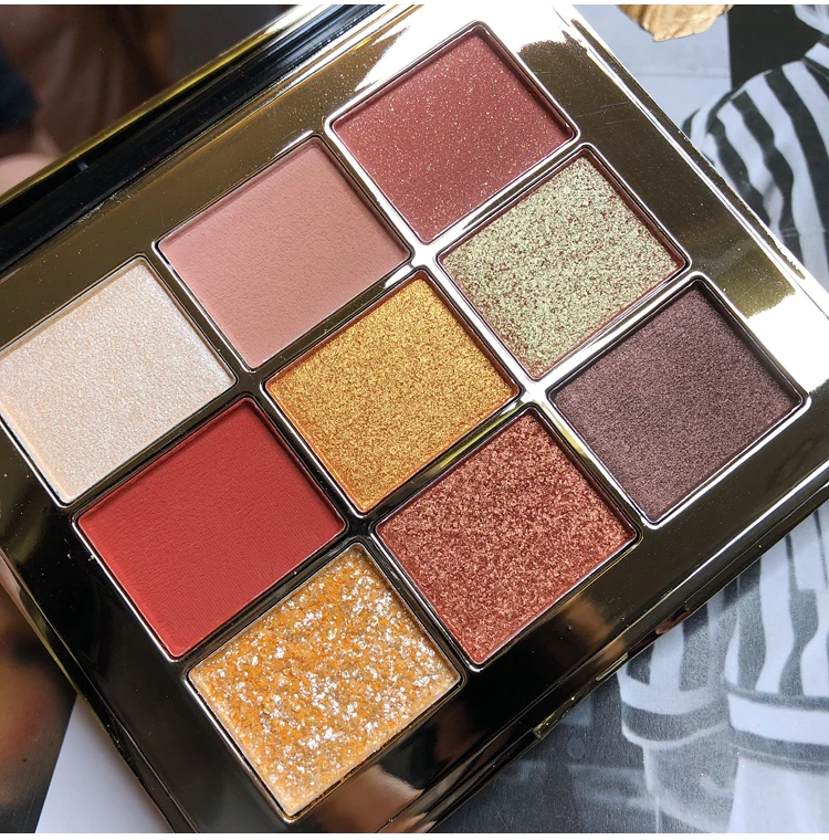 Paleta de Sombras Matte e Cintilantes à Prova Paleta de Sombras de 9 Cores Nude Água Pigmento Cosmético d' 6 prova d' água, paleta de sombras, pigmento cosmético