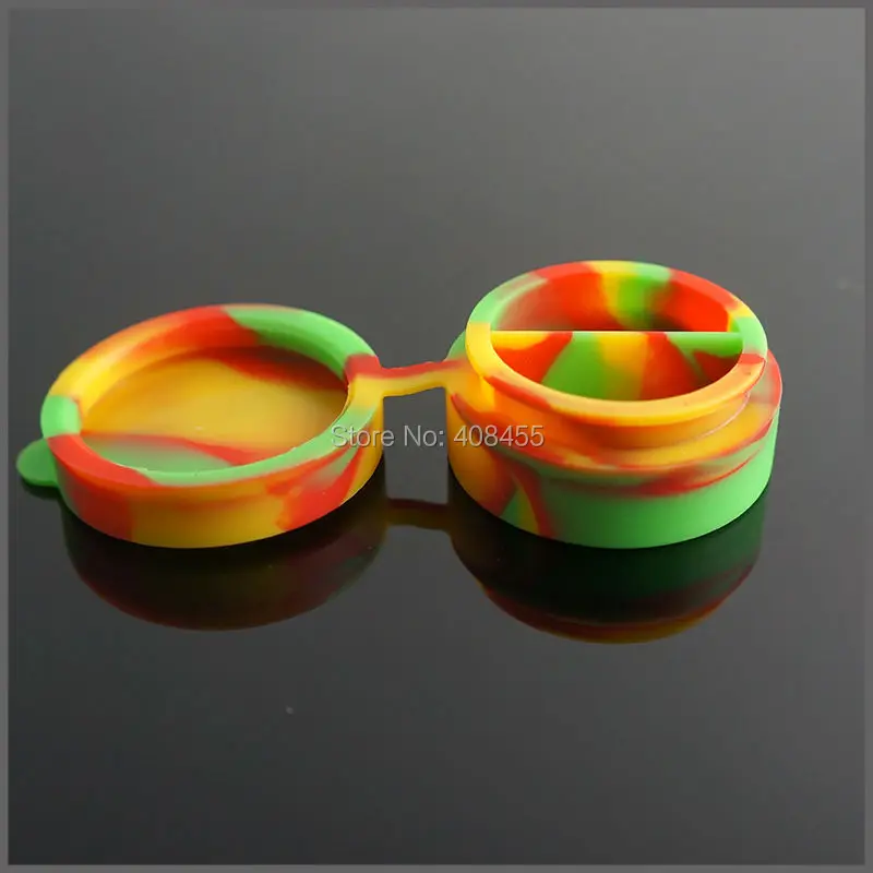 DHL 100pcs*10ml divided silicone jar dab wax container 42color option