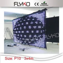 Flyko высокое качество ручной работы огнестойсветодио дный кие светодиодные видео занавес