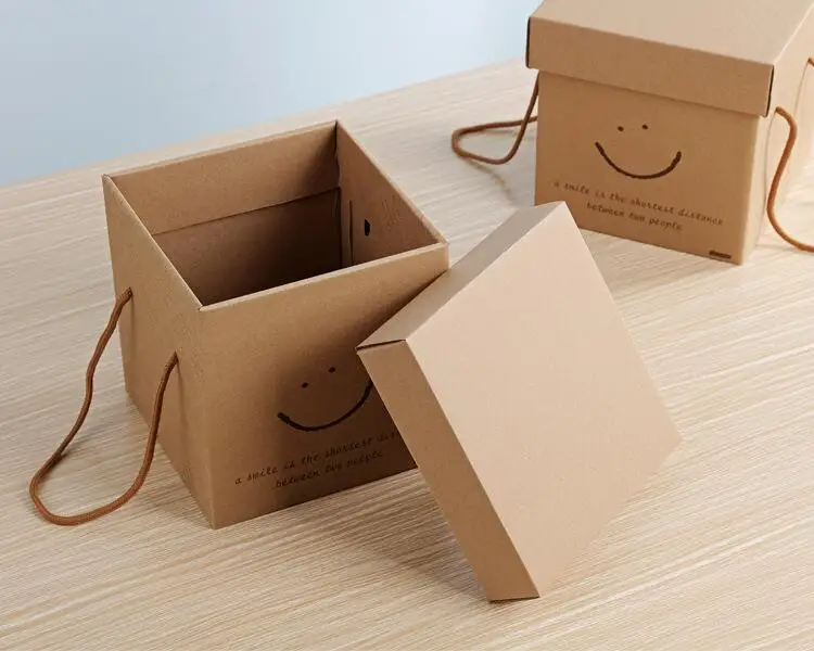 20 шт Jolly крафт-бумага улыбка Подарочная коробка, Милая бумажная коробка для конфет на день рождения с ручкой, коробки для подарков на свадьбу