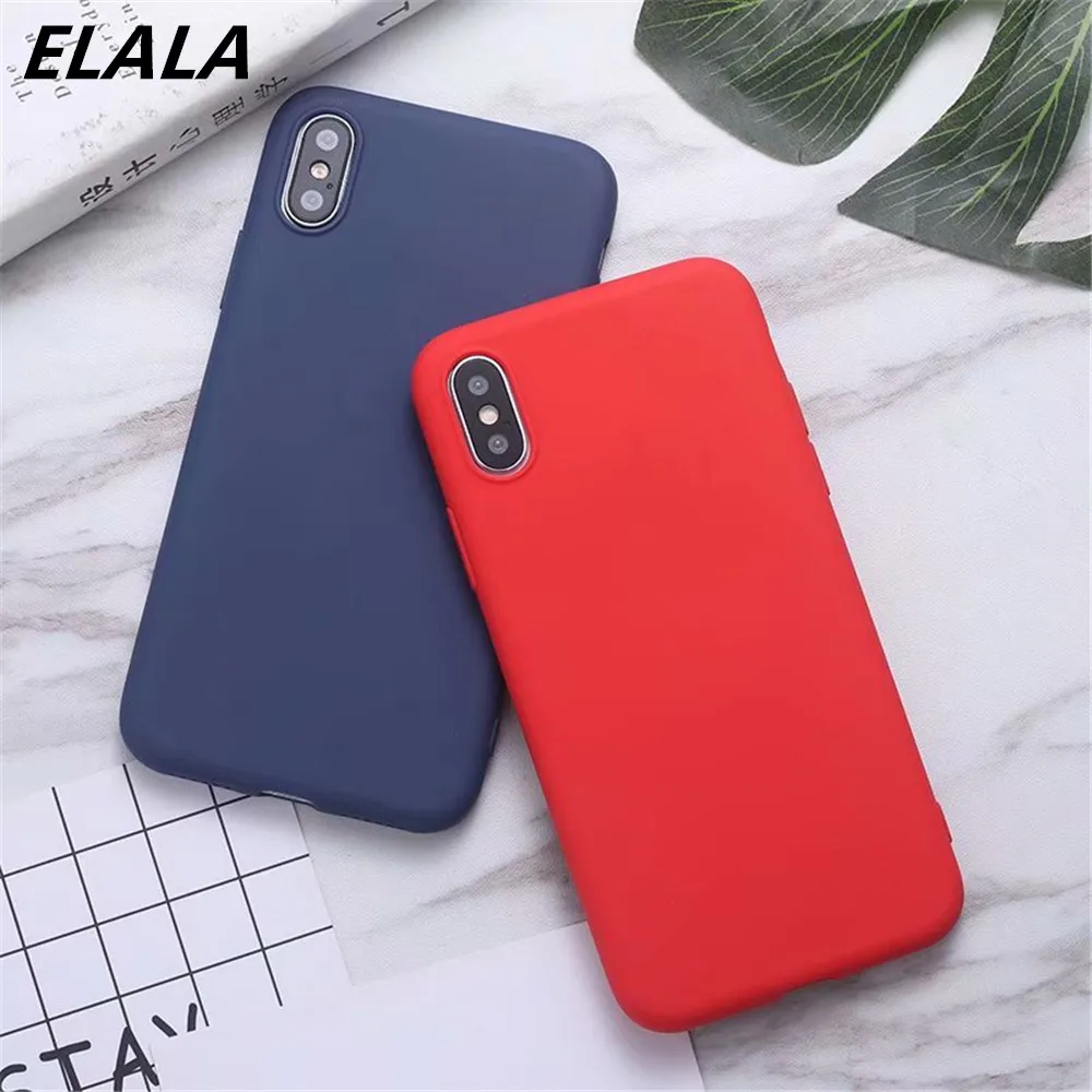 Silicone Case For iphone 6 11 Pro Matte Candy Phone Cartoon Soft TPU Cover iPhone 6S 7 8 Plus X Xr Xs Max | Мобильные телефоны и