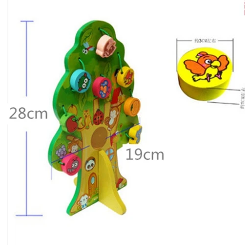 GEEK KING montessori Animals and fruit trees wooden math toys for kids baby educational toys learning toys