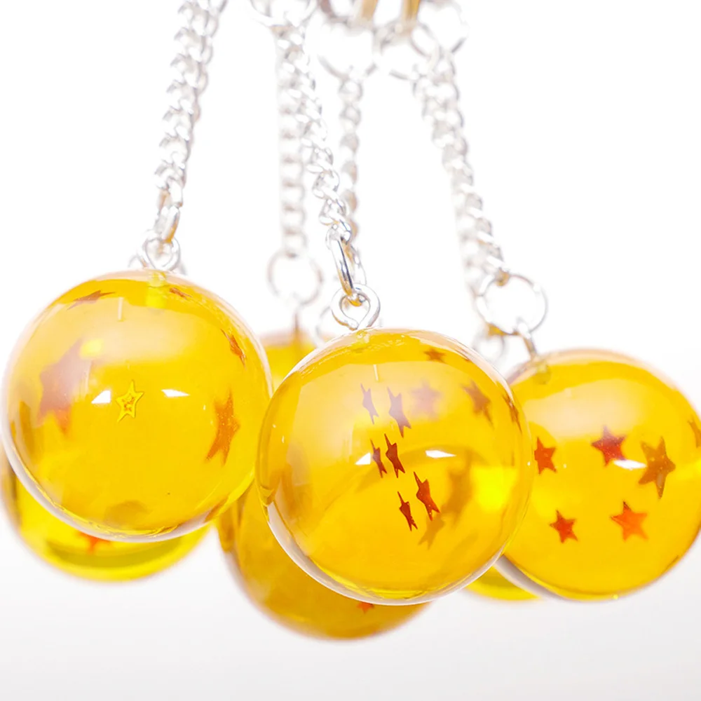 

7Ball/Set Dragon Ball Z 1 2 3 4 5 6 7 Stars Crystal Balls keychain Keyring Pendants Dragonball Figure Toy Keyfob