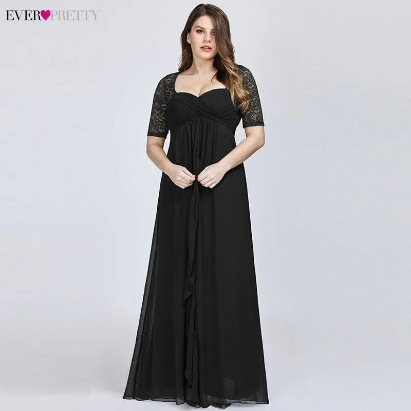 Платья для матери невесты размера плюс, милое темно-синее кружевное официальное свадебное платье EZ07625 Abito Mamma Sposa Taffeta - Цвет: Black