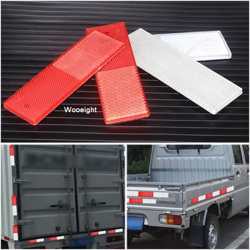 

Wooeight 2Pcs 15*5cm Truck Motorcycle Adhesive Rectangle Plastic Reflector Reflective Warning Plate Stickers Rear Bumper Strips