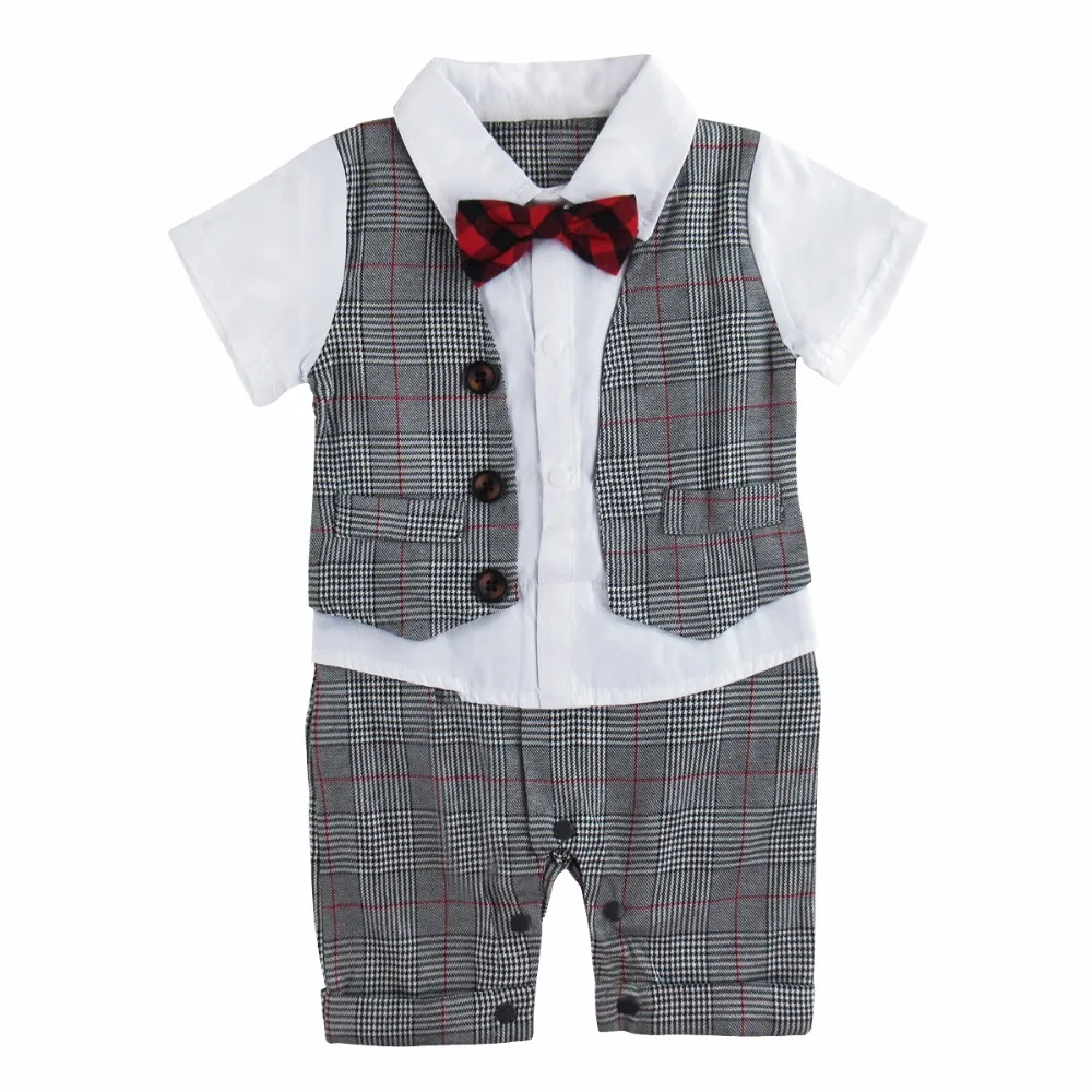 1pc Baby clothes infant boys bodysuit summer newborn Tuxedo jumpsuit gentleman