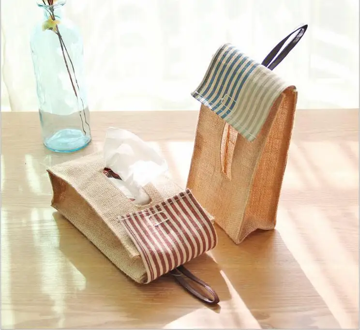 Бесплатная доставка! Складная коробка для салфеток льняная вешалка сумка