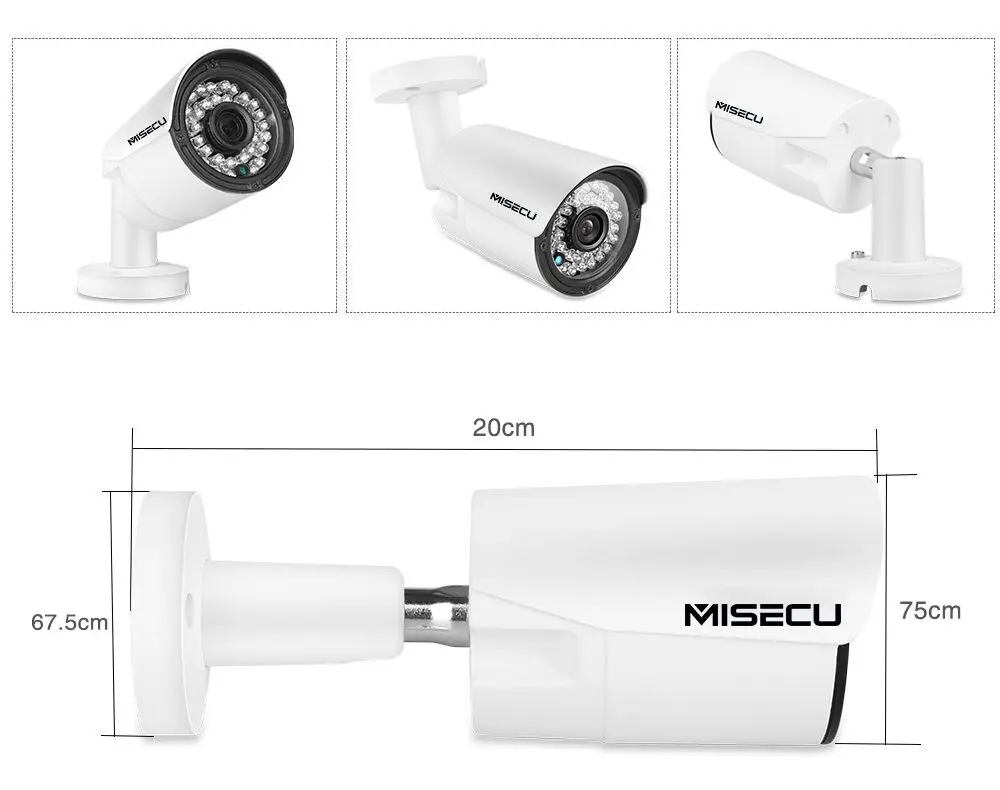  MISECU H.265 HD 2MP 4MP 5MP di Sicurezza Audio Macchina Fotografica del IP 1080P Metallo Impermeabi