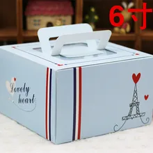 20 шт. 16x16x10 см хлебобулочный Торт Чизкейк упаковочная коробка бумажная коробка для торта на день рождения с ручкой