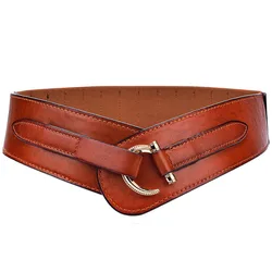 FEECOLOR Retro Wide Metal Interlock C Buckle Womens Elastic Waist Belt Cummerbund for dress sweater coat FEECOLOR Retro Wide Metal Interlock C Buckle Womens Elastic Waist Belt Cummerbund for dress sweater coat