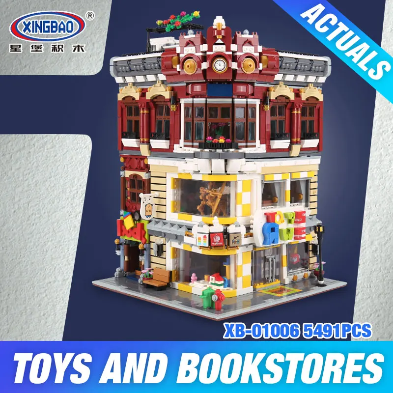 

XingBao 01006 Block 5491Pcs Genuine Creative MOC City Series The Toys and Bookstore Set Building Blocks Bricks Toy Model Gift