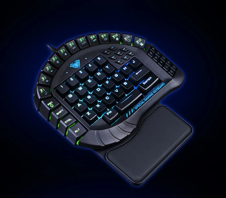 Новая Механическая клавиатура с RGB подсветкой, Одноручный макро-синий переключатель, игра PUBG Gamer, мини-игровая компьютерная клавиатура с разделением одной руки