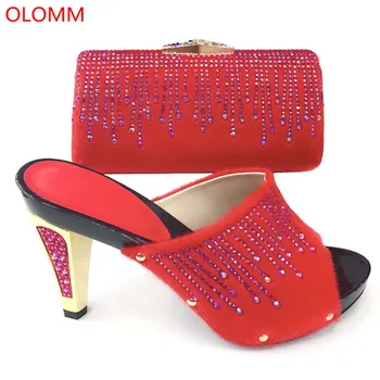 

OLOMM hot selling Italian fashion style Shoe and Bag Set African Matching Shoes and Bags Italian In Women Party Shoes! !RR1-15
