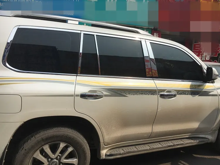 Stainless steel Exterior Window Sill Lid Trims for toyota land cruiser LC200 2008-2011-2012 Car Styling