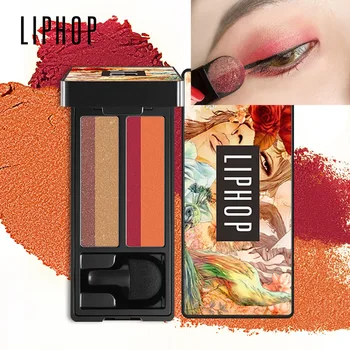 

Liphop Gradient EyeShadow palette 4 color laziness eyeshadow waterproof long lasting shimmer matte eyeshadow warm color BN088