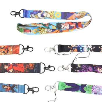 

30pcs Super Collection 5pcs Set Dragon Ball Z 45cm Super Saiyan Son Goku Mobile Phone ID Holder Neck Straps Lanyard Keychain