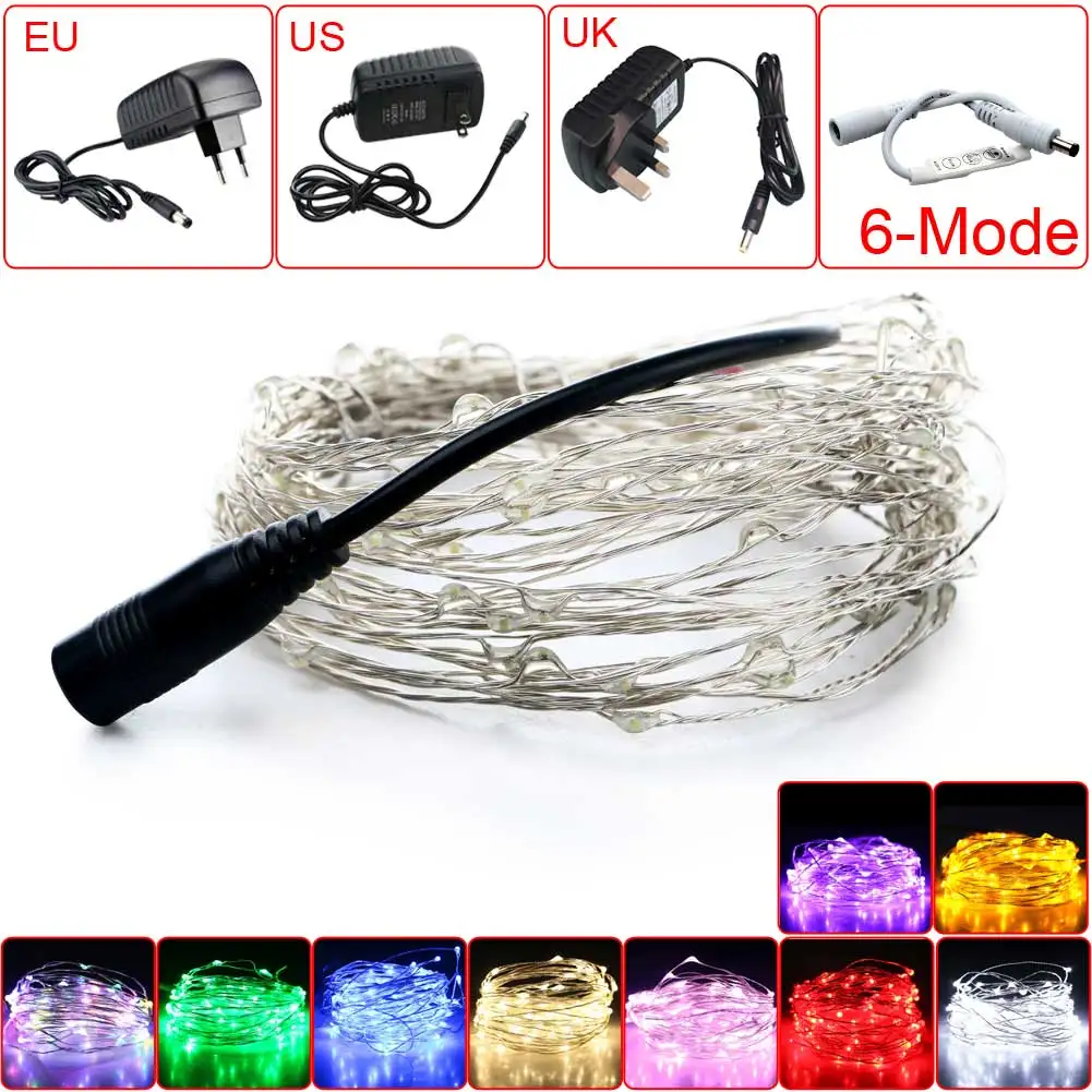 New 10M LED String lights with Dimming Controller Waterproof Holiday lighting For Fairy Christmas Tree Wedding Party Decoration