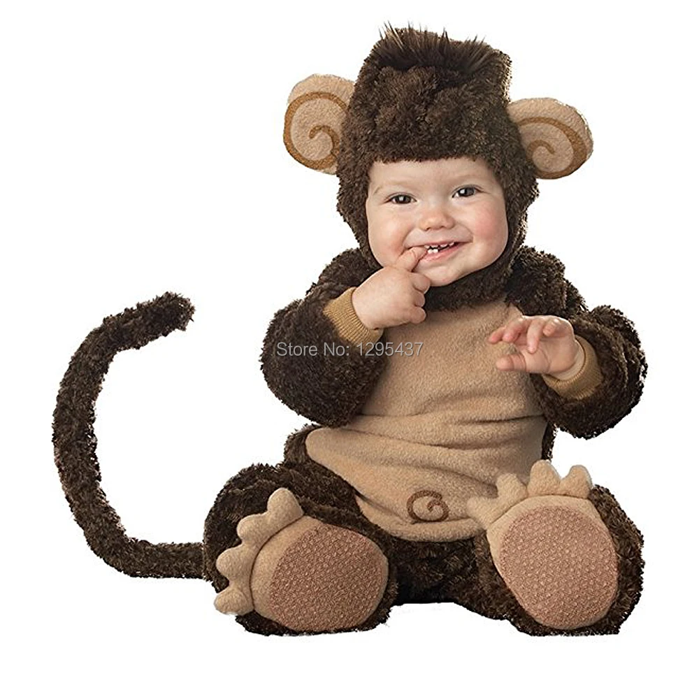 Костюм для маленьких мальчиков и девочек с изображением обезьяны, костюм для хеллоуина костюмы косплей Пурима, праздничный костюм