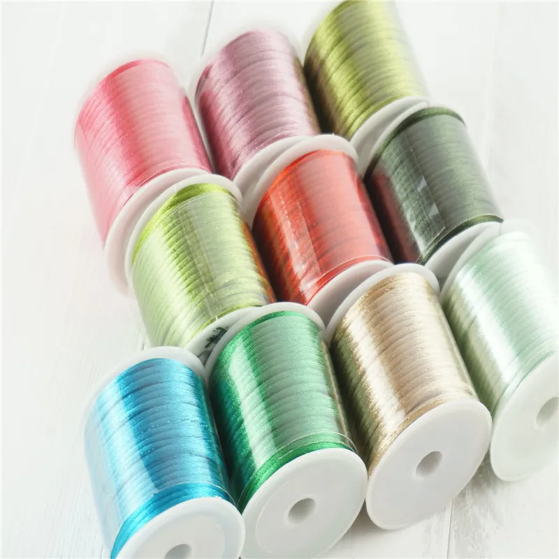 

12Colors 2mmX10m/roll Strong Braided Macrame Silk Satin Nylon Cord Rope DIY Making Findings Beading Thread Wire 2mm