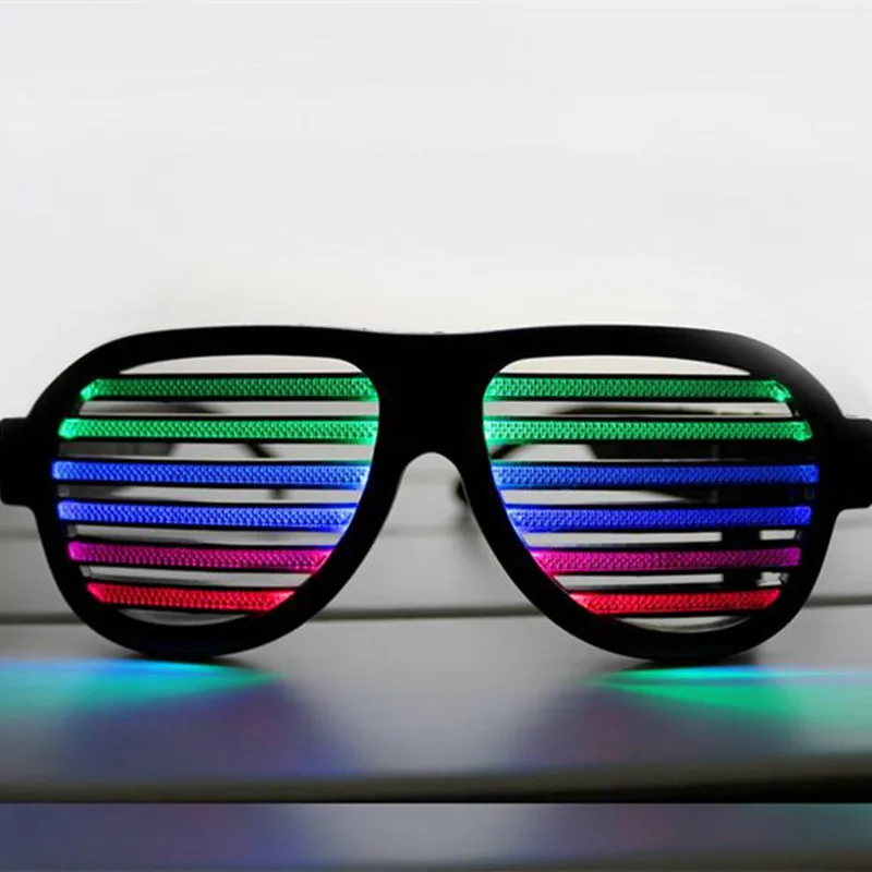 Распродажа 2018 светодиодные светящиеся очки Gafas со звуковым управлением