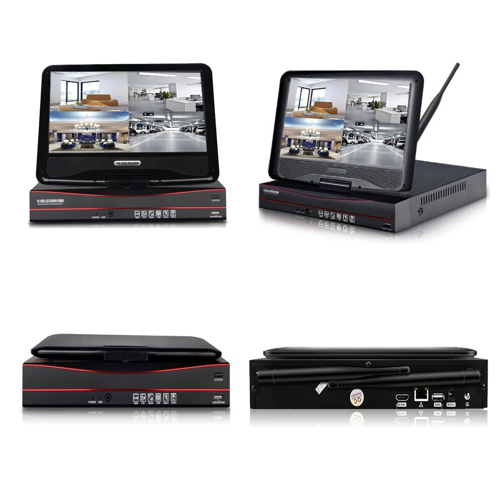 IMPORX HD 4CH 1080 P беспроводные наборы NVR 10' ЖК дисплей 2MP Открытый безопасности Wi Fi IP