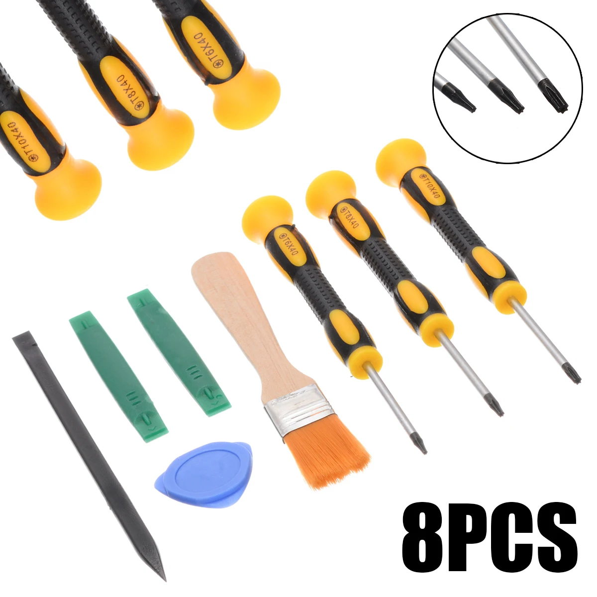 Durable 8Pcs/Set T8 T6 T10 Screwdriver Prying Tool Kit Set High Quality Repair Tools Kit Hand Tools Set For Xbox One 360 PS3 PS4
