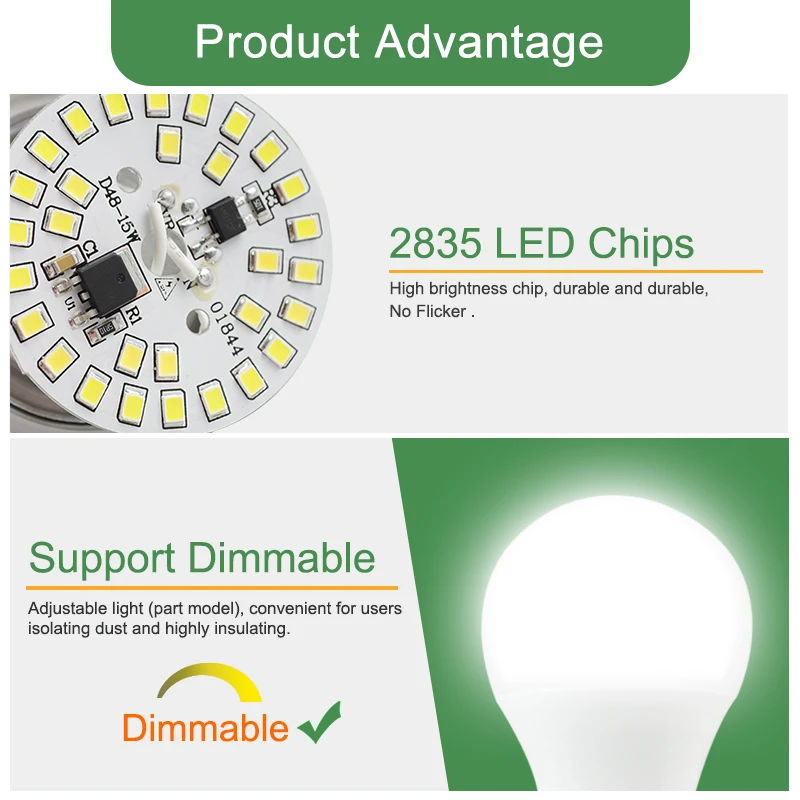 Kaguyahime 1 unid/5 piezas 9 W regulable de alta brillante E27 lámpara de LED 220 v E27 bombilla LED luz Lampadas lámparas Bombillas ampolla LED 6 W