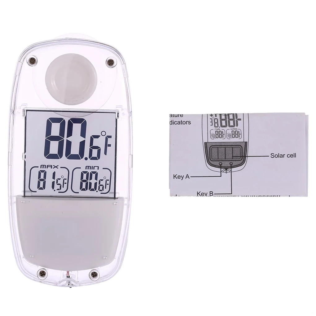 

LCD Digital Solar Power Window Thermometer Temperature Meter Solar Powered Outdoor Indoor Home Thermometer