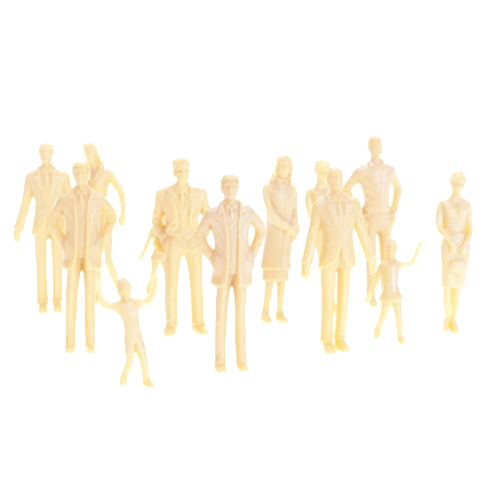 20Pcs Model People Architectural 1:30 Scale Unpainted Standing Figures for Miniature DIY Accessory