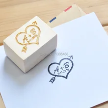 Персонализированная Свадебная марка, изготовленное на заказ дерево напечатанное Свадебное приглашение, настраиваемый штамп с вашими инициалами и датой, 5 стилей