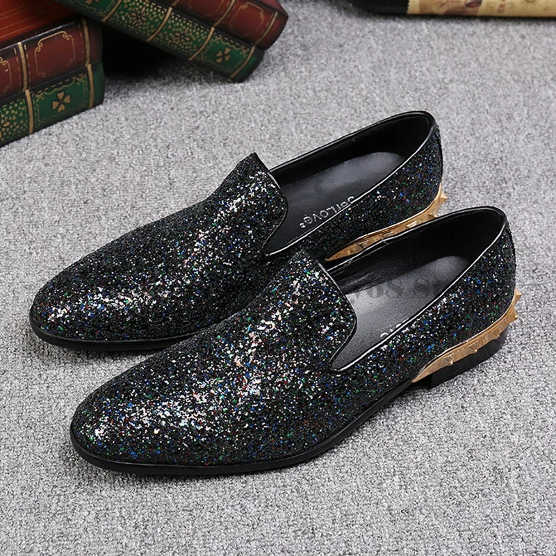 Bling Mens Shoes Stage Outfit Celebrage Dress Shoes for Men Brand ...