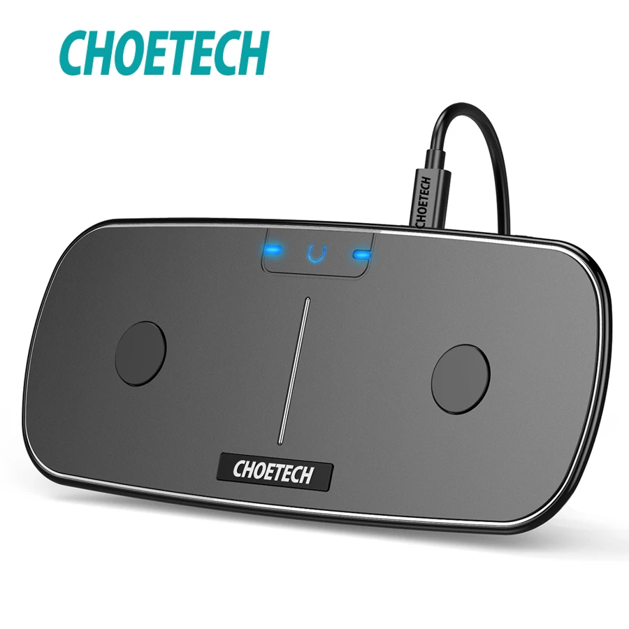 

CHOETECH QI USB-C Dual Wireless Charger For Samsung S6 S7 Edge S8 S9 Plus Note 9 Fast Charging for iPhone X 8 Plus XS XS MAX XR