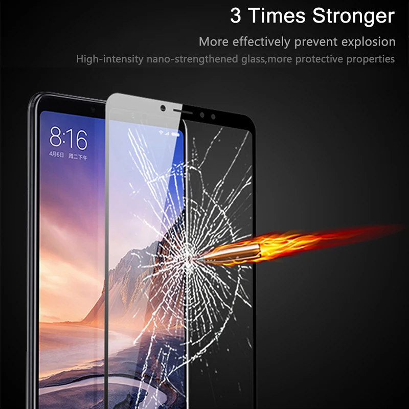 Для Xiaomi Mi Max 3 закаленное стекло с защитой от царапин 9H Премиум полное покрытие