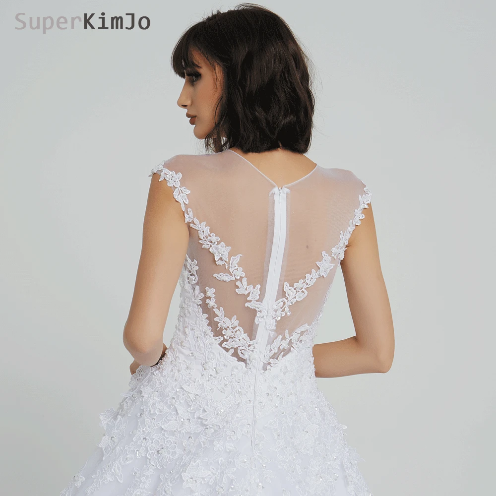 Свадебное платье со шлейфом SuperKimJo свадебное 2019 Robe De Mariee Кружевная аппликация