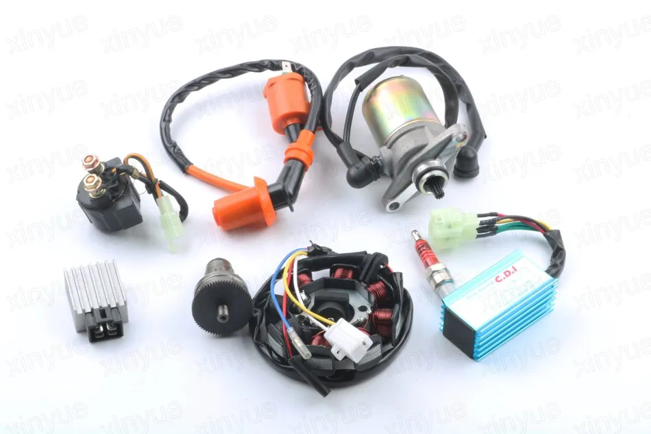 GY6 50cc Motor Assy Arranque, Embrague, RECTIFICADOR, CDI, ESTATOR COMPONENT-8, relé para 139QMB Scooter Ciclomotor ATV Go Karts Piezas Del Motor